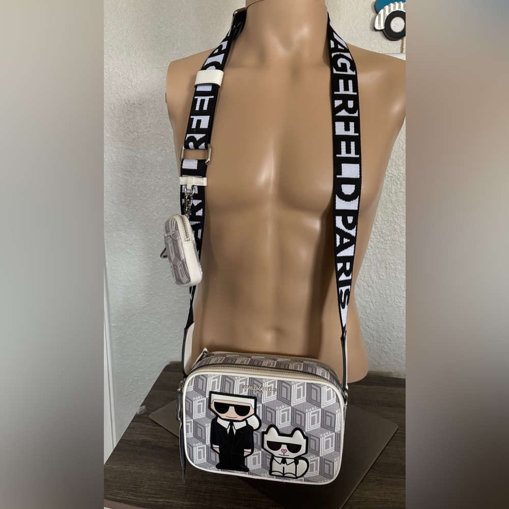 Karl Lagerfeld Monochrome Logo Crossbody Bag